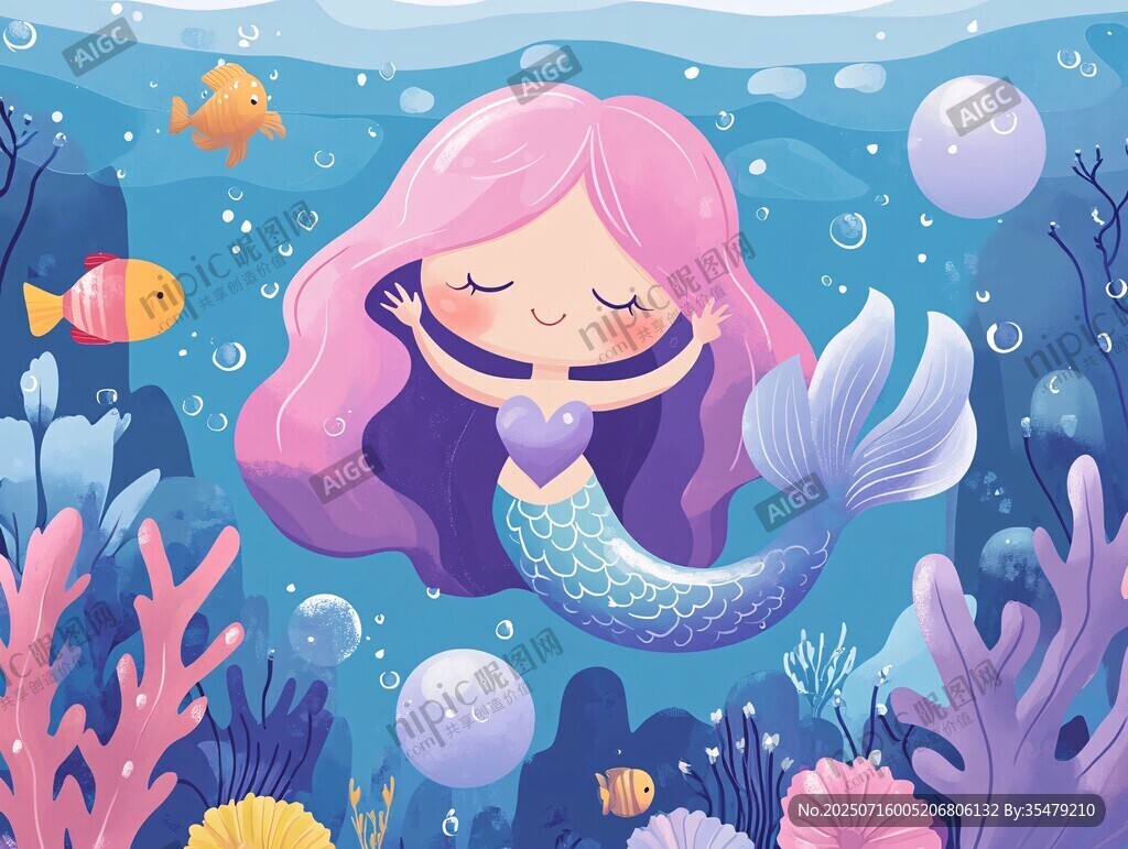 夢幻美人魚暢游海底世界