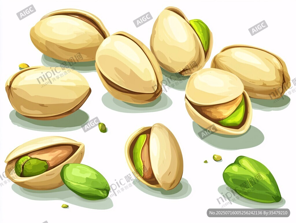 開心果插畫 美味堅果呈現(xiàn)