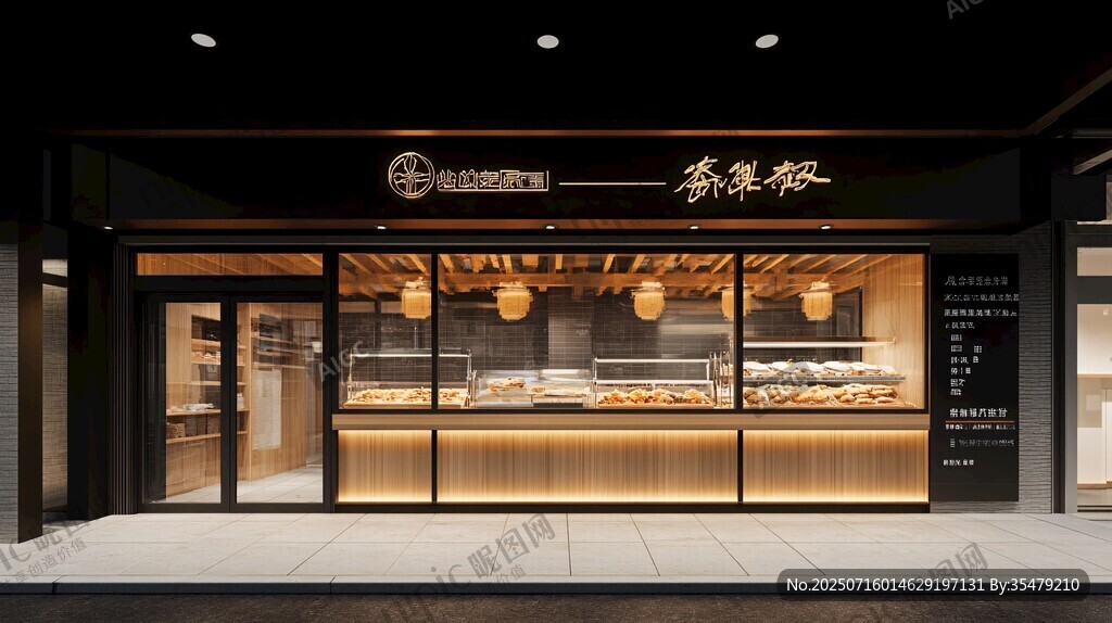 中式糕點(diǎn)店精致外觀展示