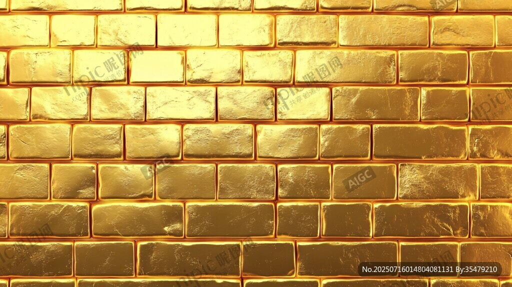 金色磚墻紋理背景
