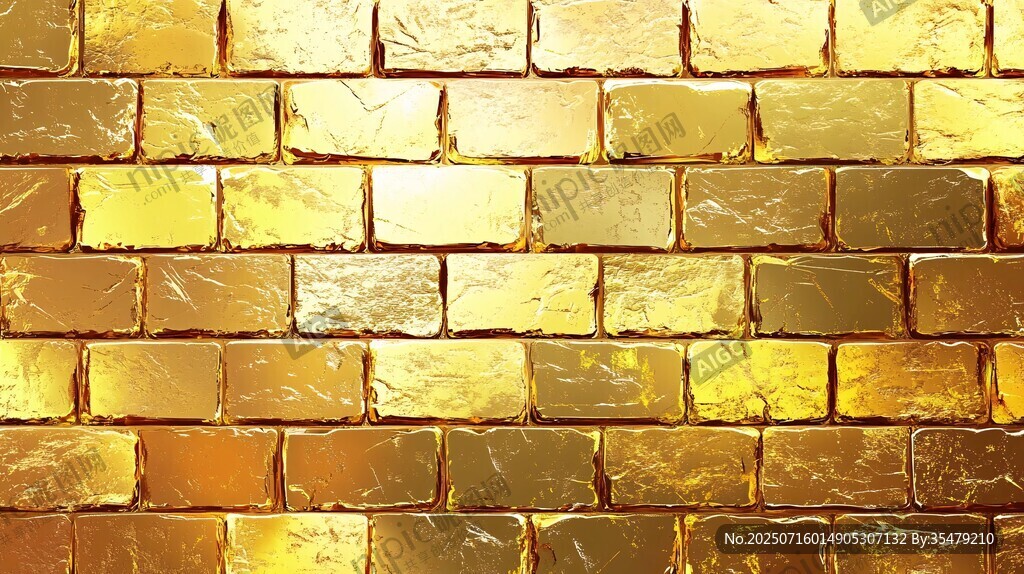 金色金磚墻面背景紋理