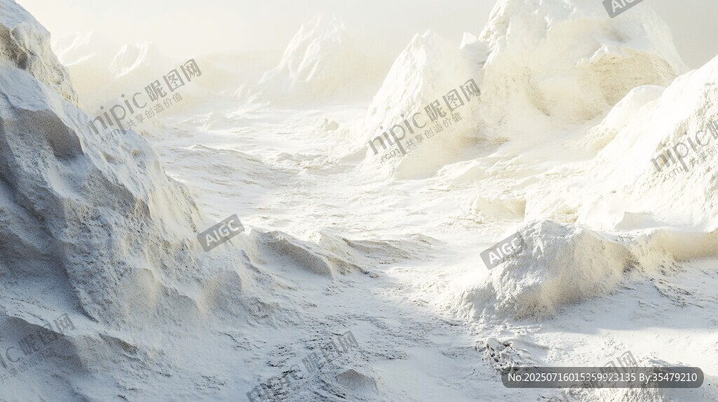 冰雪覆蓋的奇幻山巒景觀