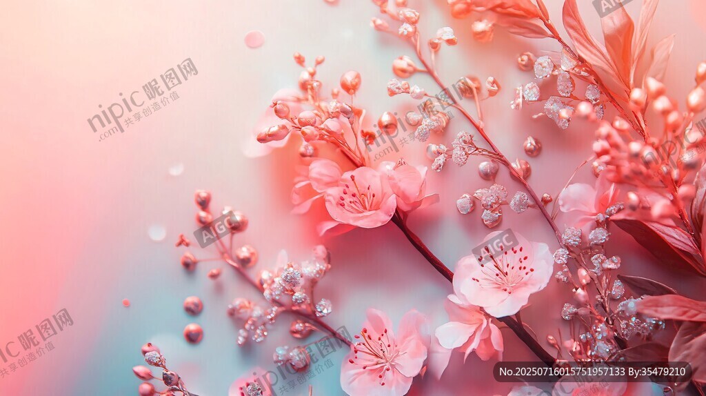 夢(mèng)幻粉色系浪漫花卉景致