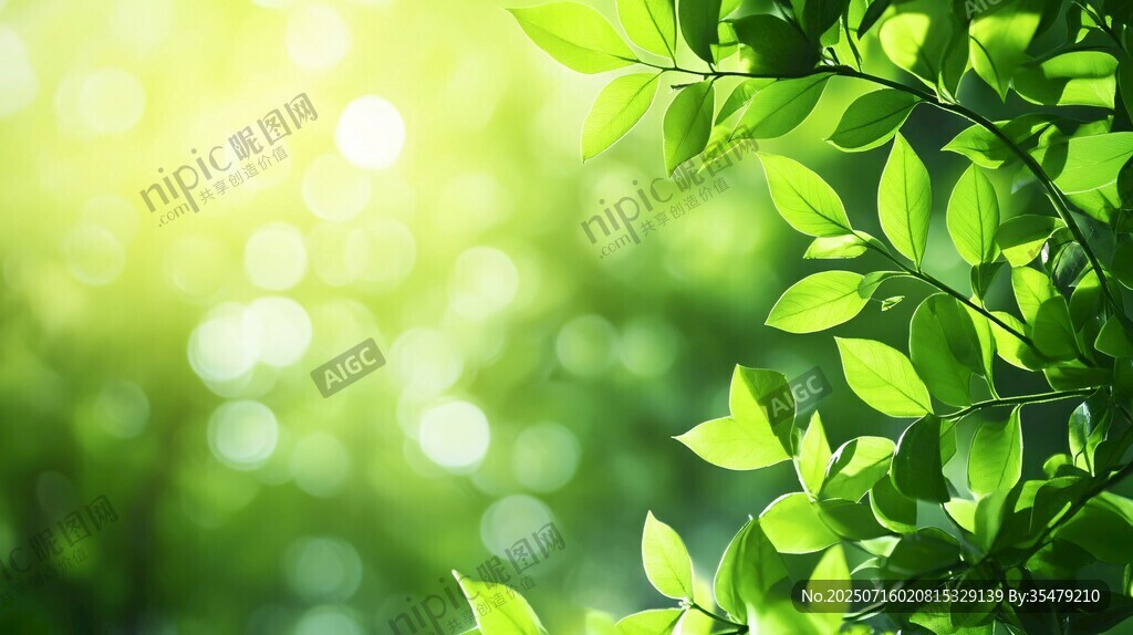 清新綠葉在陽(yáng)光中閃耀