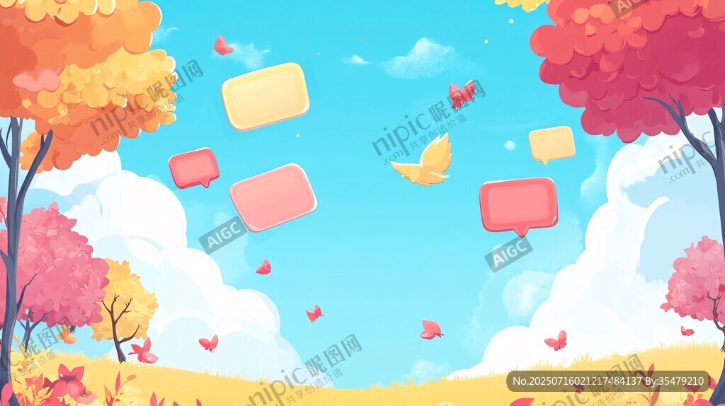 秋日浪漫場景插畫