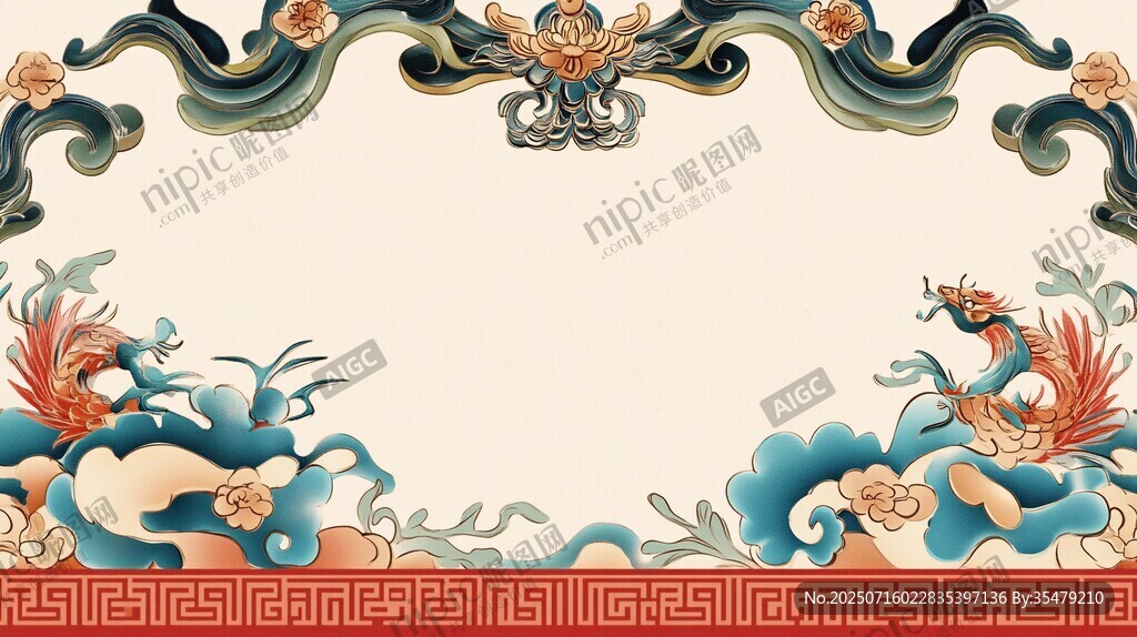中式古典邊框裝飾圖案