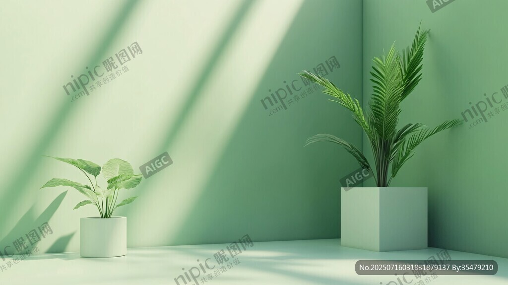清新角落的綠植光影之美