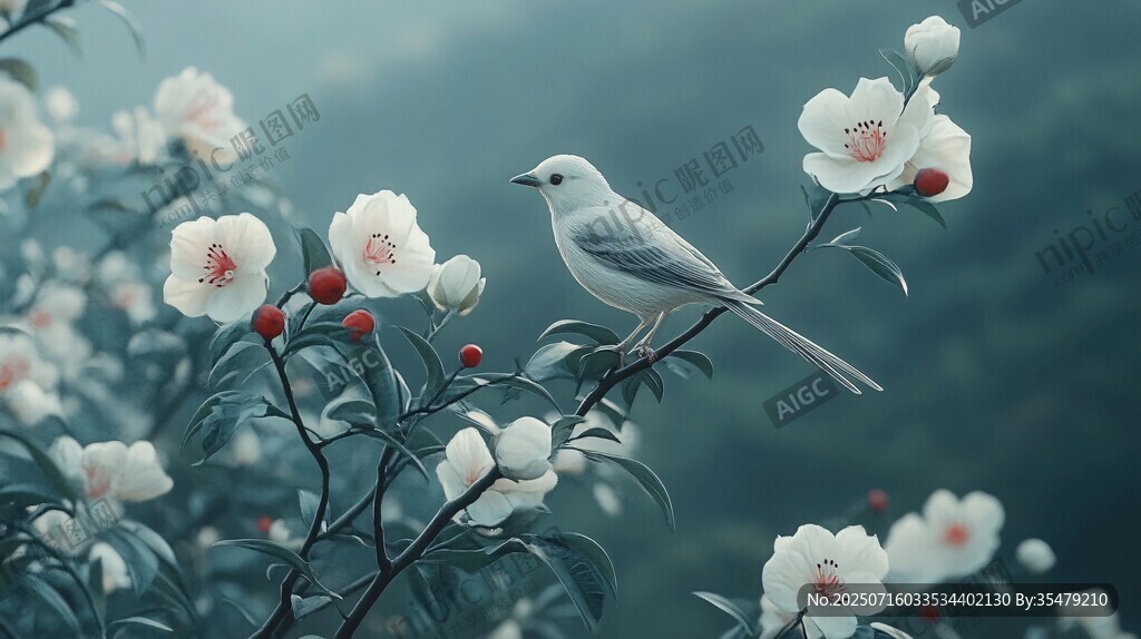 白鳥(niǎo)棲花圖