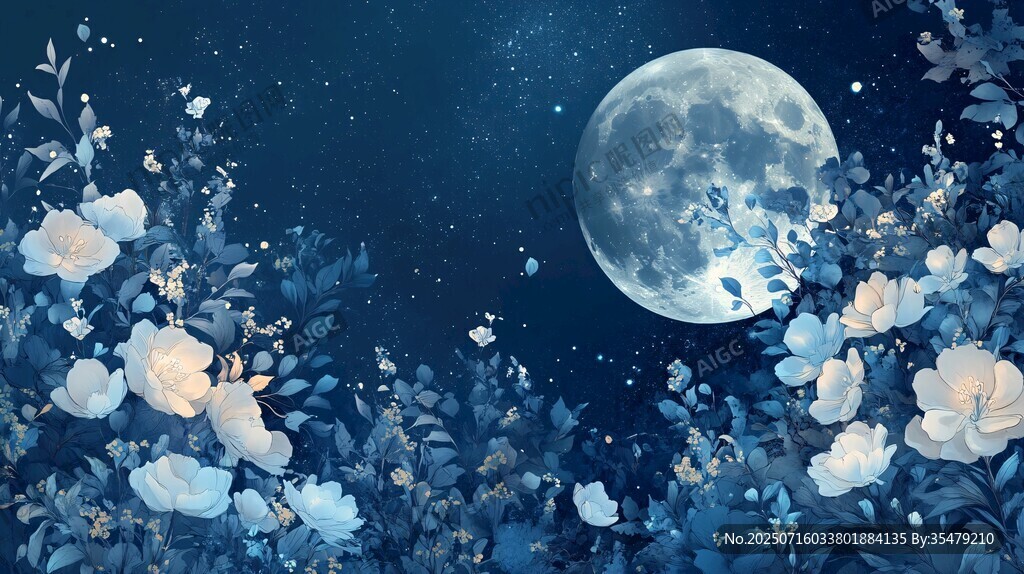 月夜繁花圖