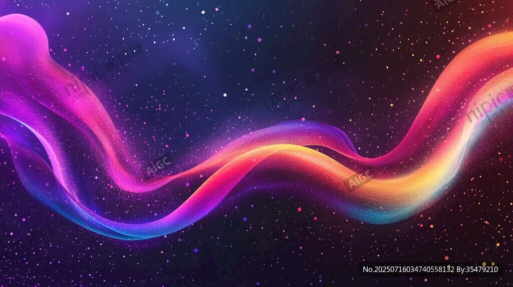 夢(mèng)幻炫彩星云流動(dòng)線(xiàn)條