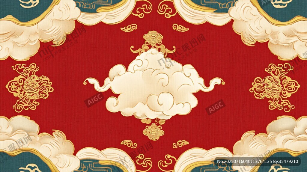 中式傳統(tǒng)云紋紅色背景圖