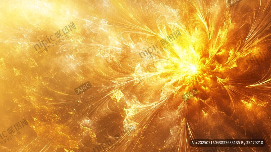 金色夢(mèng)幻光芒爆炸特效圖