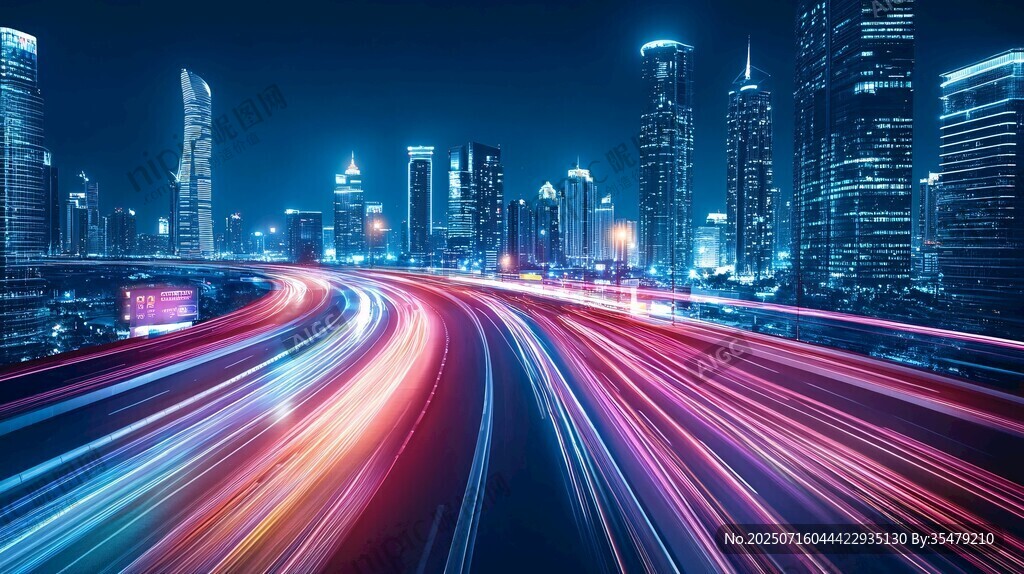 城市夜景車流光影之美