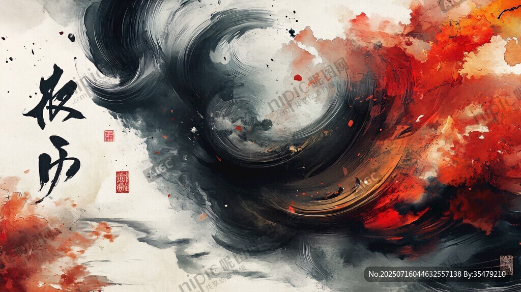 水墨風(fēng)極道意境藝術(shù)畫面