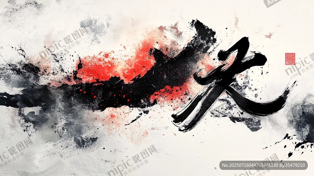 水墨風(fēng)格書(shū)法 天 字藝術(shù)