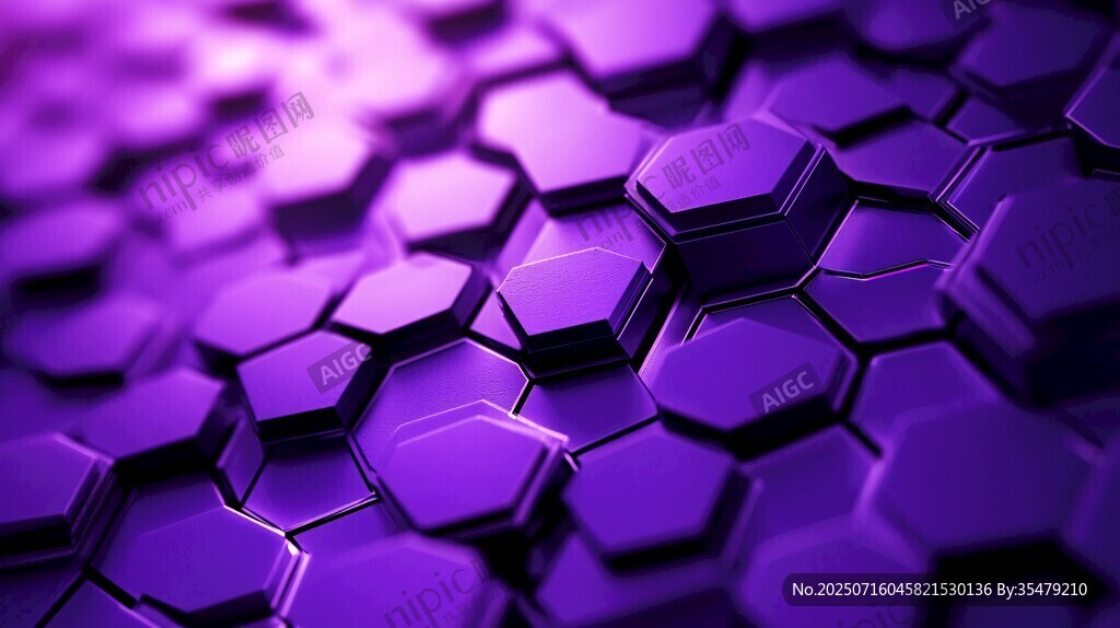 紫色六邊形科技質(zhì)感圖案