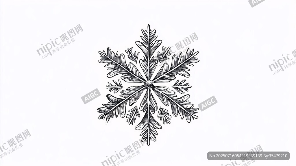 手繪雪花圖案設計元素