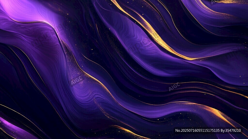 夢幻紫金色流動抽象背景