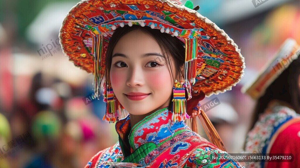 少數(shù)民族少女的絢麗風(fēng)采