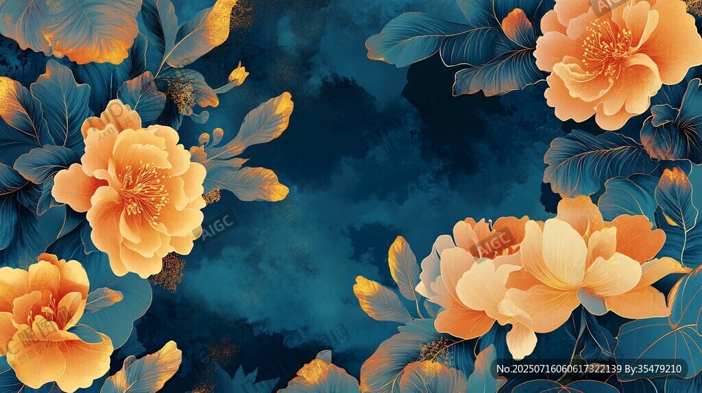 復古風花卉背景圖案
