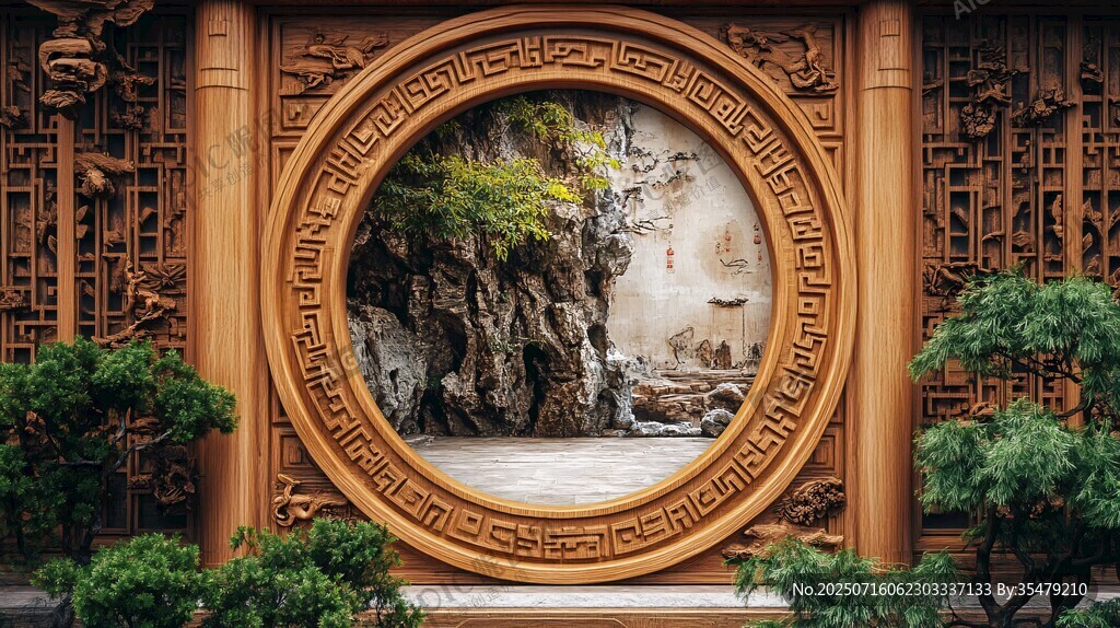 中式圓窗景 盡顯古典雅致