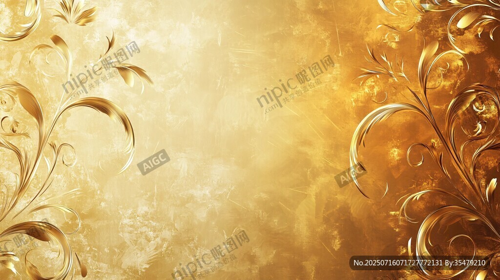 金色花卉華麗背景圖案