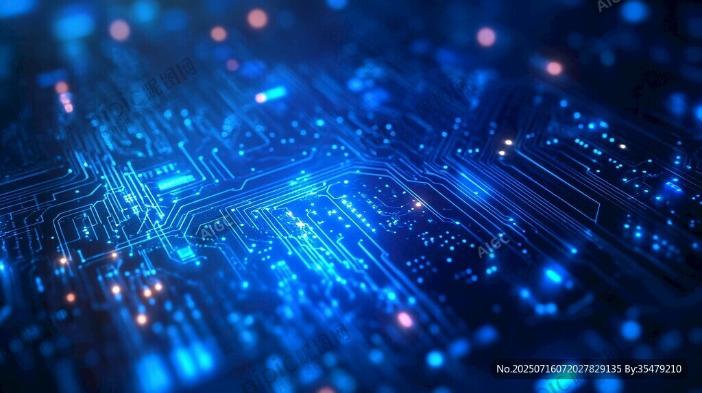 科技感電路板的璀璨光影
