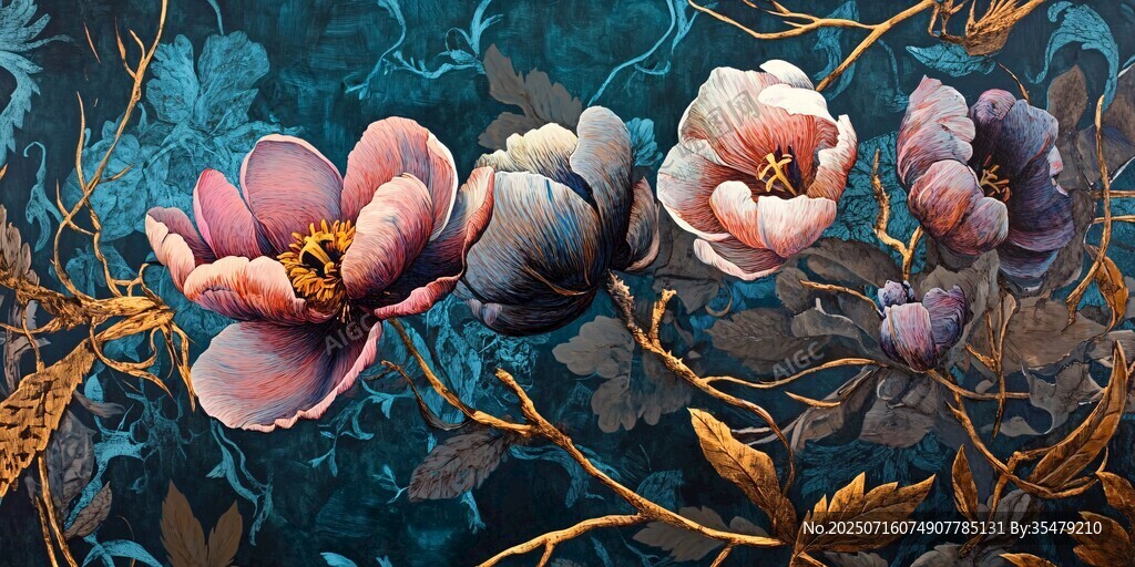 夢幻花卉圖