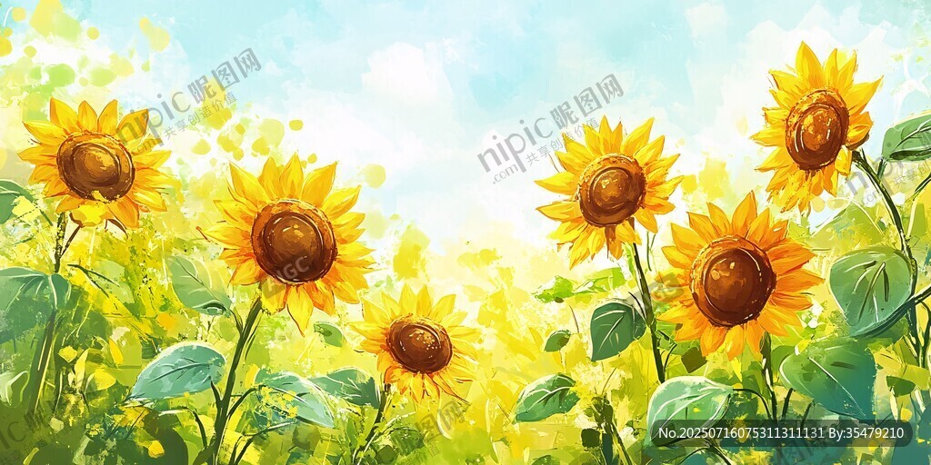 陽(yáng)光下的向日葵花海