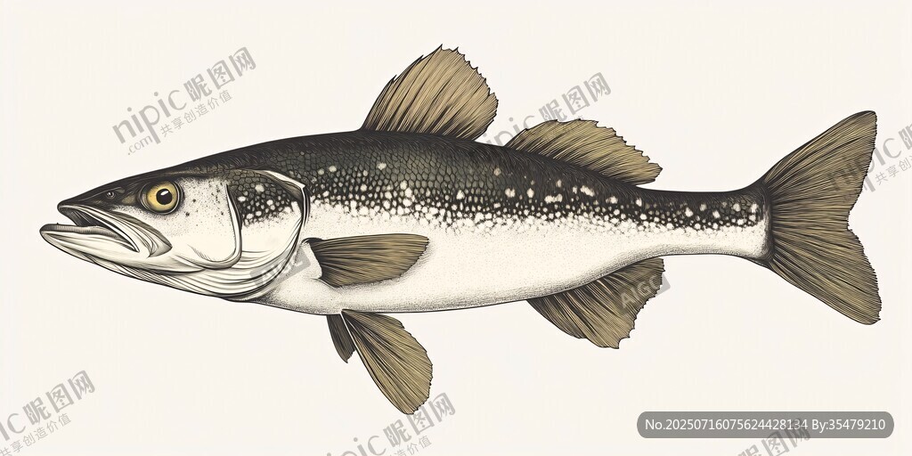 手繪斑點(diǎn)魚插畫