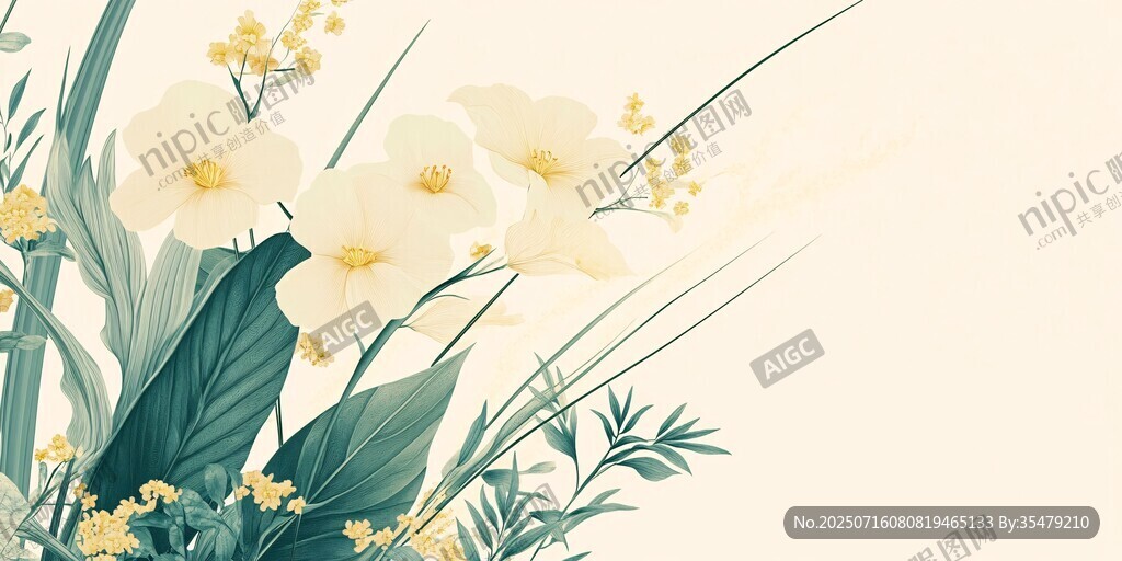 清新花卉插畫