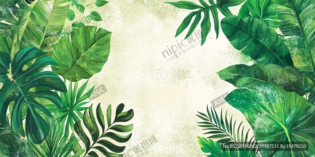 熱帶綠植背景圖