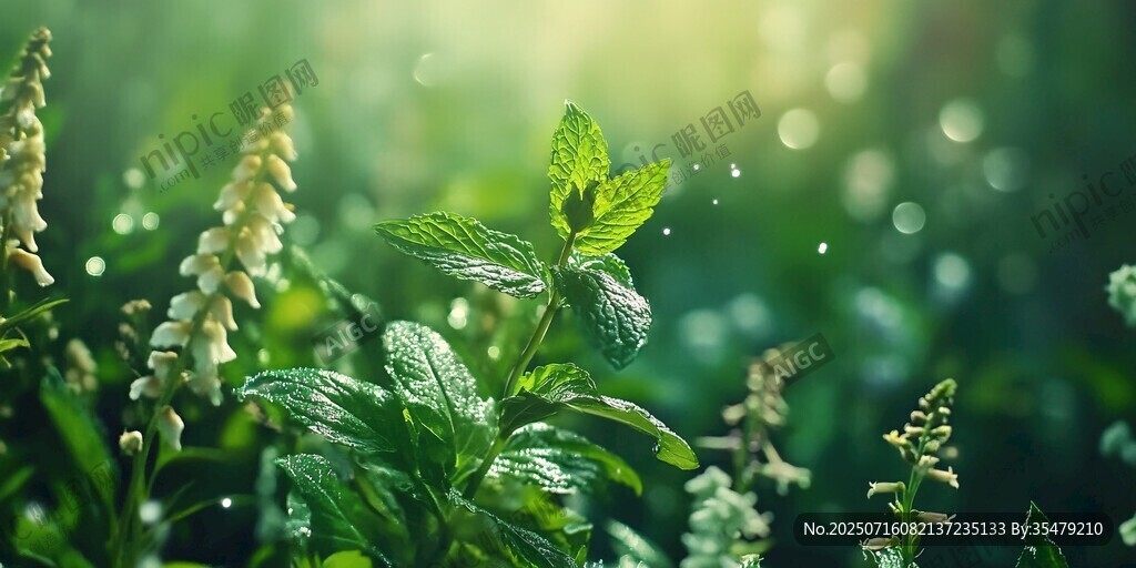 清新綠植中的自然光影