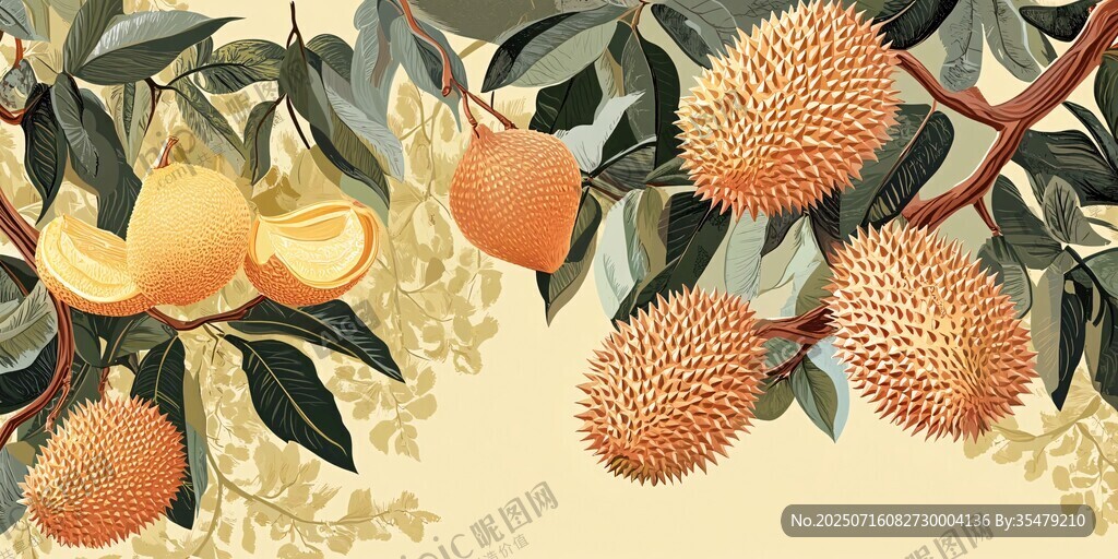枝頭榴蓮 果香四溢