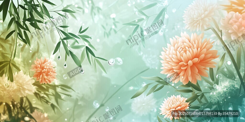 夢(mèng)幻花卉竹林清新景致