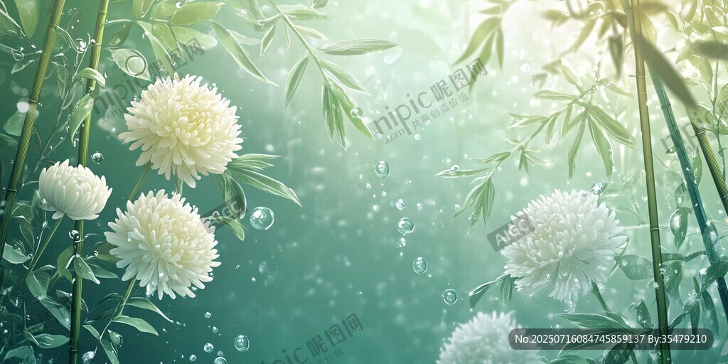 夢(mèng)幻綠境中的素雅白菊