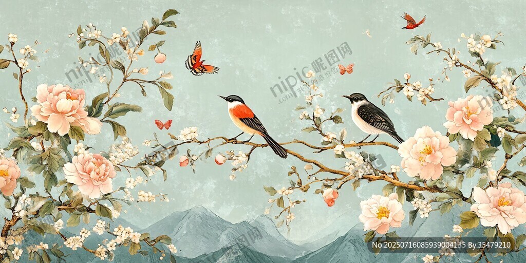 花鳥(niǎo)繪景 春日枝頭的靈動(dòng)