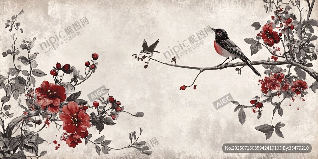 枝頭花鳥(niǎo)圖