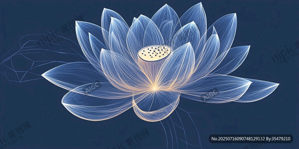 夢(mèng)幻透明蓮花插畫