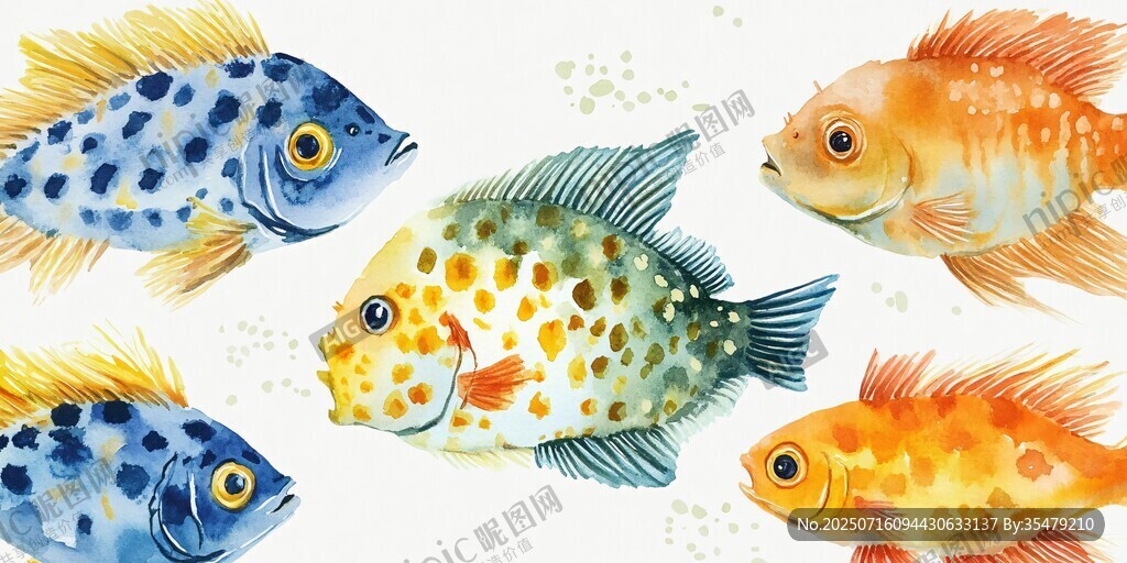 五彩斑斕的水中魚(yú)兒