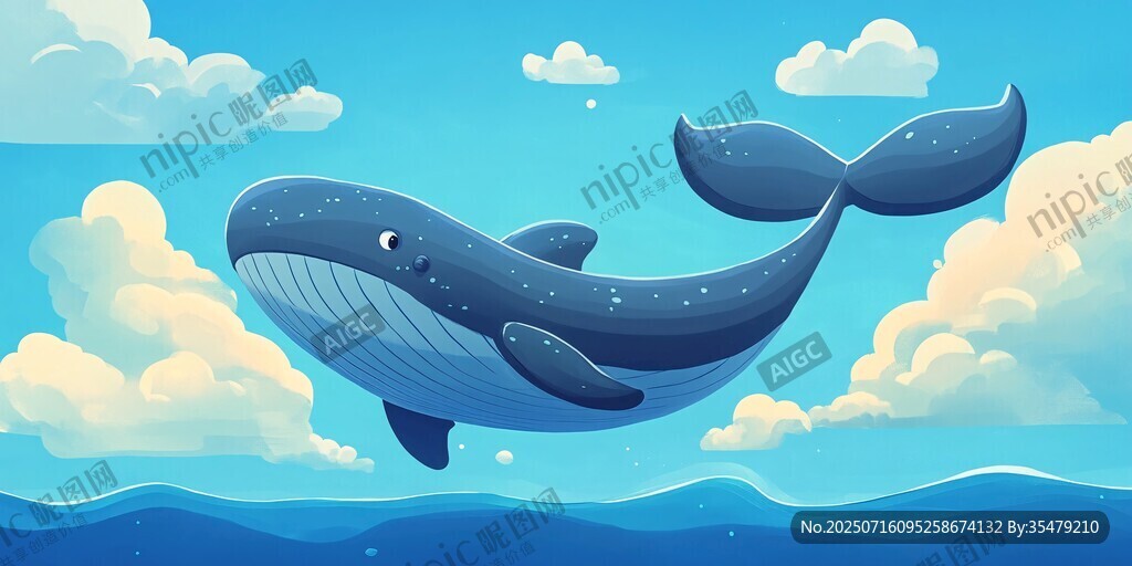 天空中遨游的夢幻大鯨魚