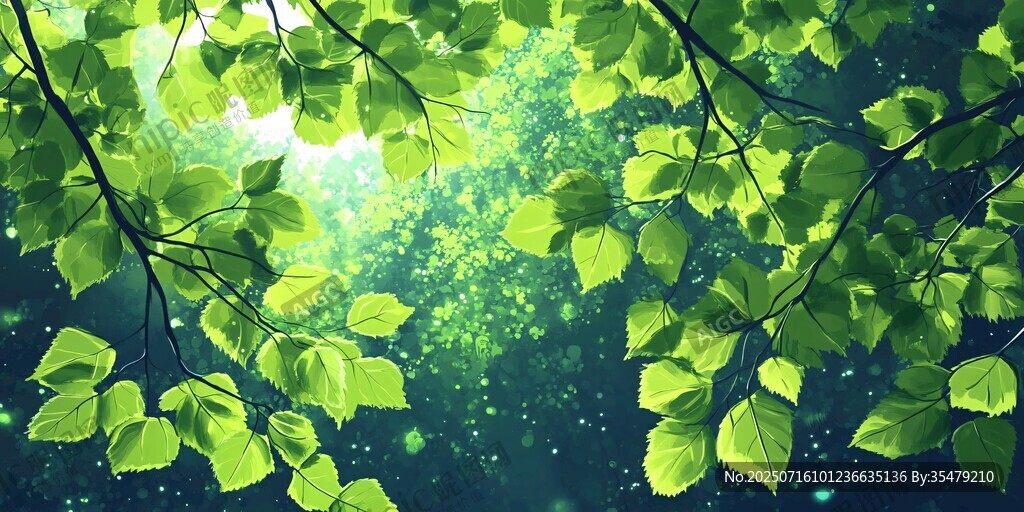 夏日綠蔭下的夢幻光影