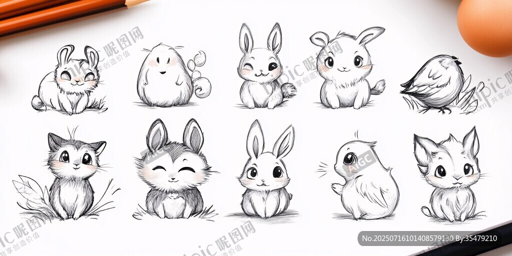 可愛(ài)動(dòng)物簡(jiǎn)筆畫(huà)集合