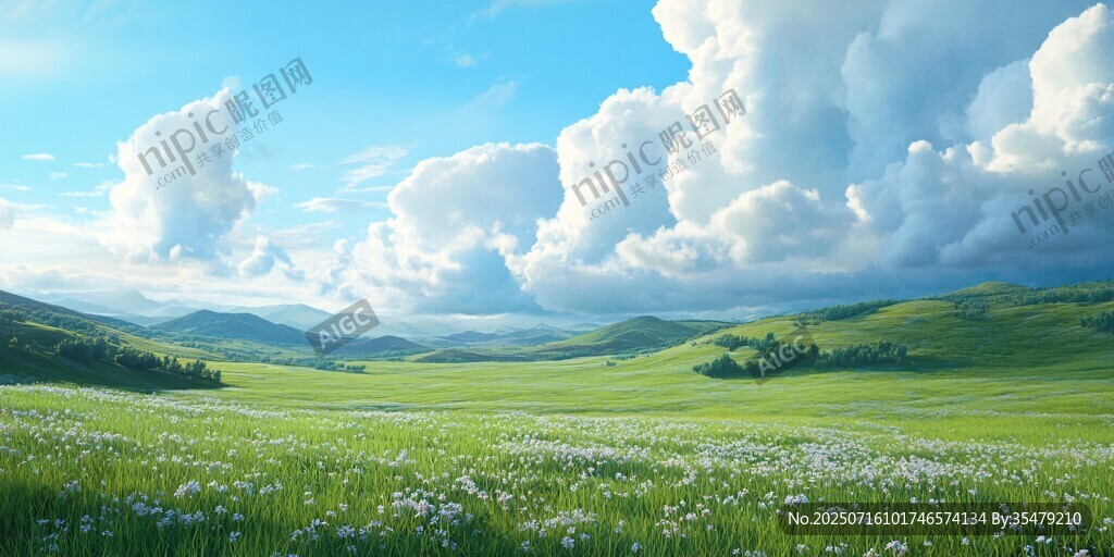草原綠野間的壯麗云景