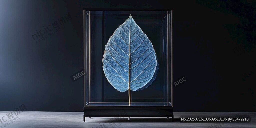 藍(lán)色葉脈葉標(biāo)本展示