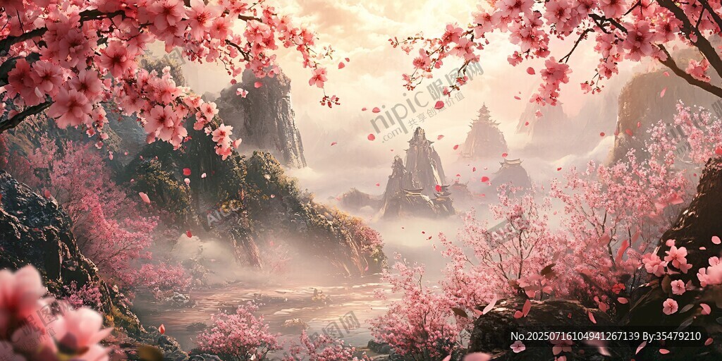 春日桃源仙境美景圖