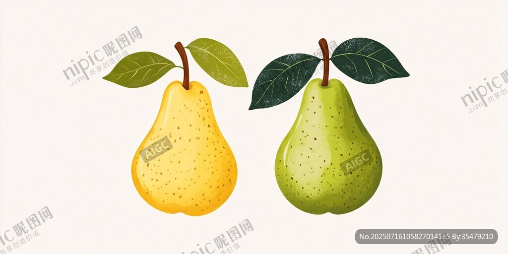 兩個梨子插畫