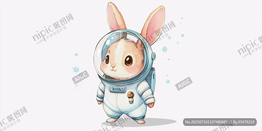 宇航服小兔 可愛卡通形象