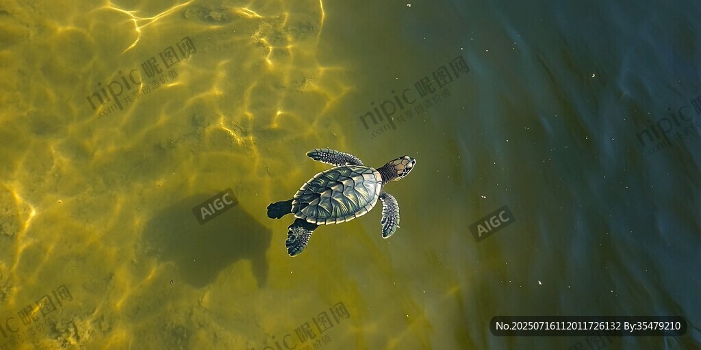 水中遨游的小海龜