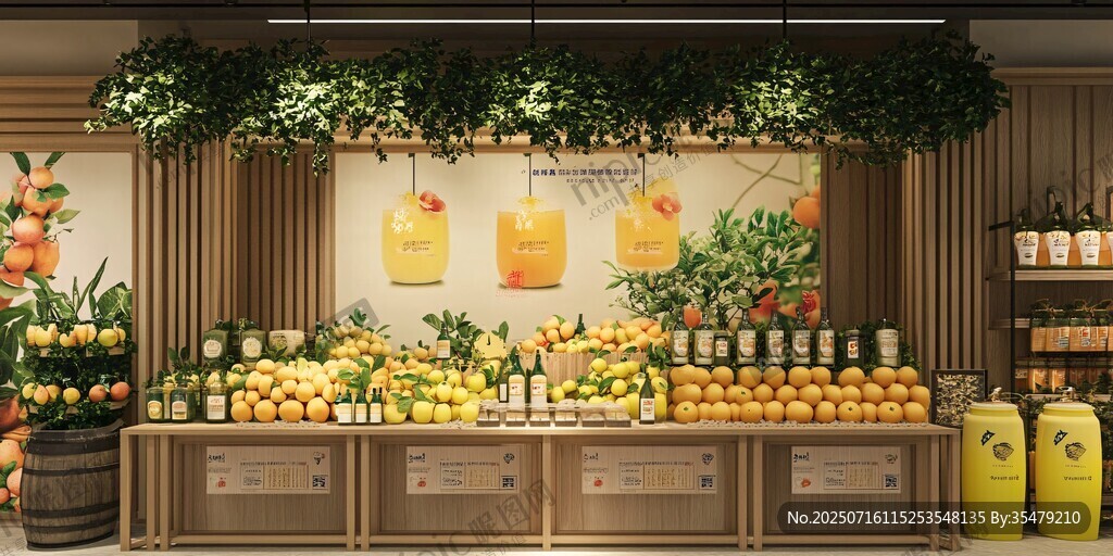 水果飲品店的清新陳列